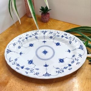 Vintage Church Hill Collectible England Blue Floral 12inch Platter